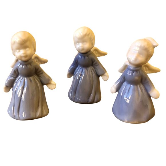 5 Vintage Angel Figurines 2 Unglazed Napcoware Japan Napco + 3 Glazed Angels - Picture 10 of 14